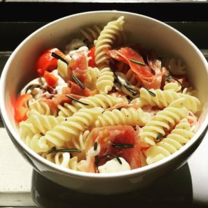 photo: porcelain bowl with pasta dinner