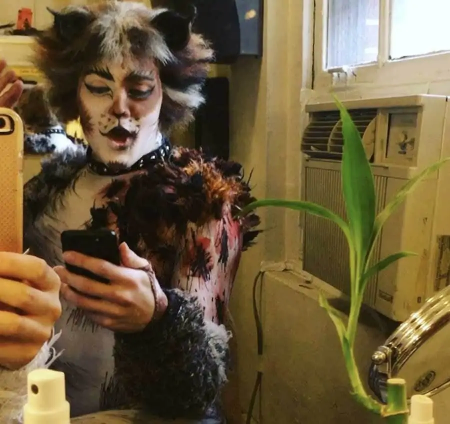 photo: backstage fun with CATS, the Broadway cast