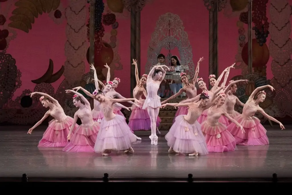 This is a photo of the opening scene of the Waltz of the flowers where Georgina is the Dew Drop.